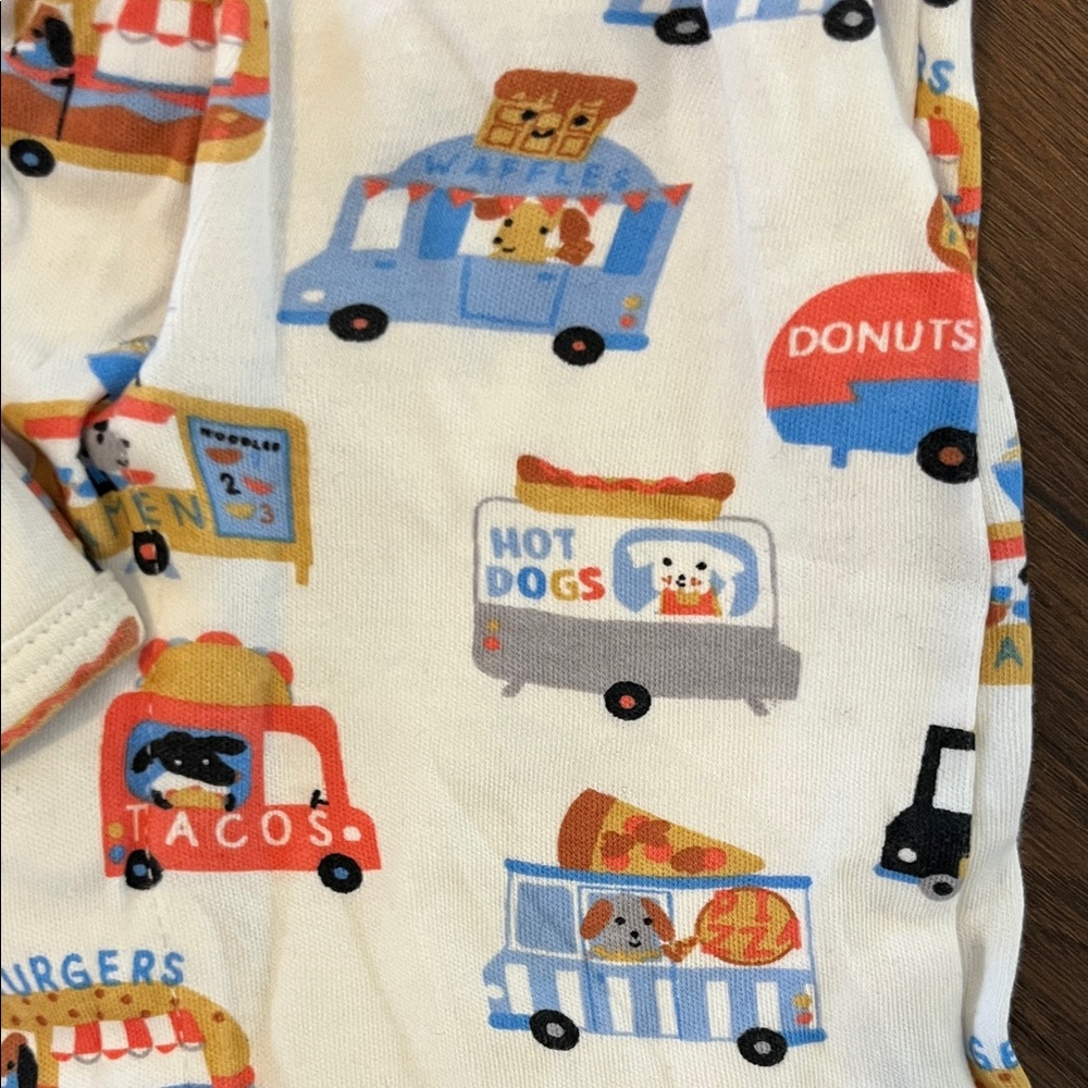 Magnetic Baby Footies with Dog Food Truck Print Size 0-3 Months - Picture 5 of 7